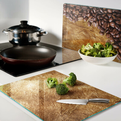 Glazen snijplanken Koffie- en leerpatroon