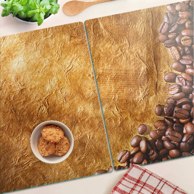 Glazen snijplanken Koffie- en leerpatroon