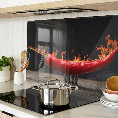 Snijplanken glas Vuur en chilipeper