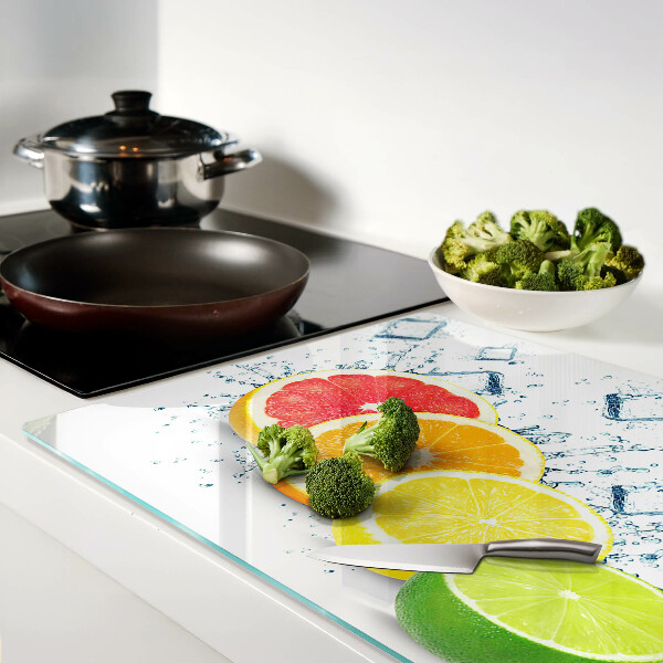 Glazen snijplanken Citrusvruchten in kleurrijke plakjes