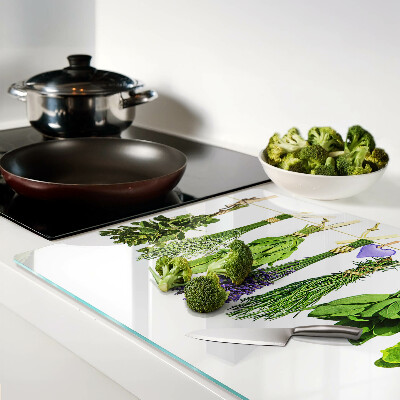 Snijplanken van glas Kruiden aan een touwtje