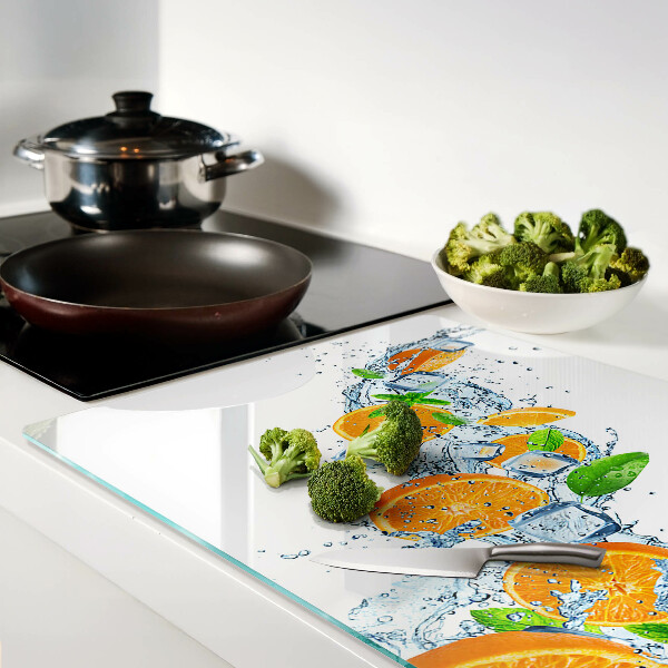 Glazen snijplanken Citrusvruchten in water