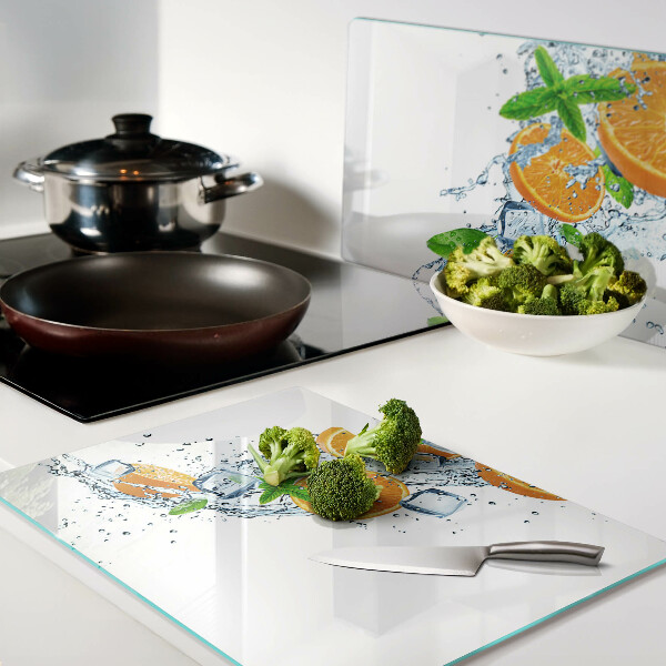 Glazen snijplanken Citrusvruchten in water