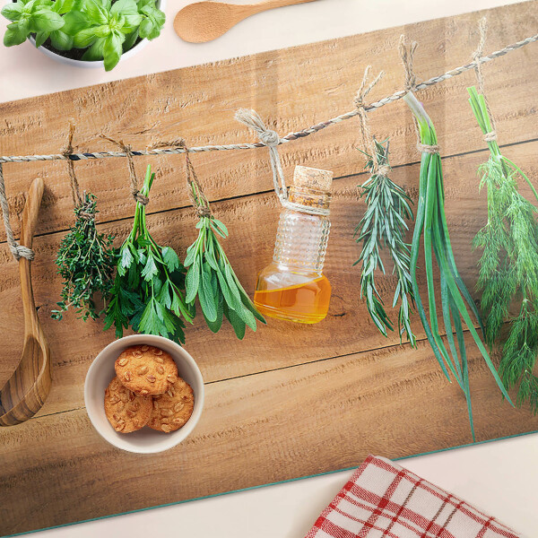 Glazen snijplanken Kruiden in de keuken