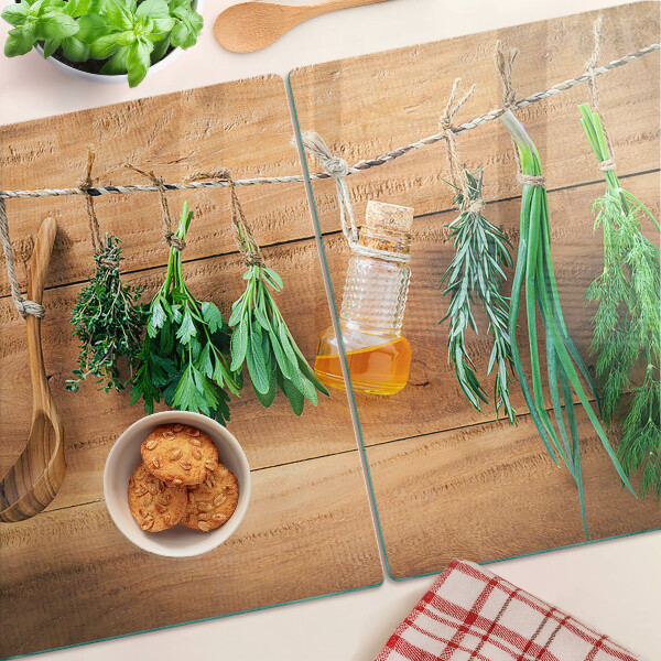 Glazen snijplanken Kruiden in de keuken