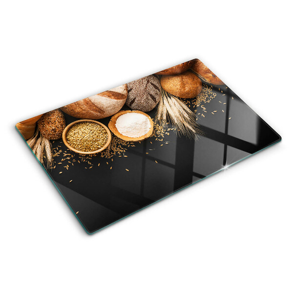 Snijplanken van glas Brood en granen