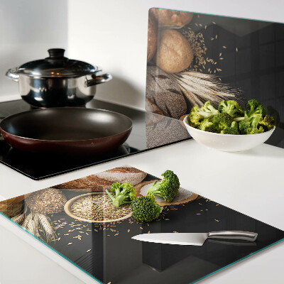 Snijplanken van glas Brood en granen