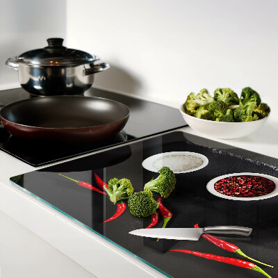 Snijplanken glas Specerijen en rode pepers