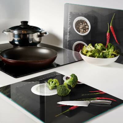 Snijplanken glas Specerijen en rode pepers