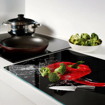 Snijplanken glas Rode paprika in water