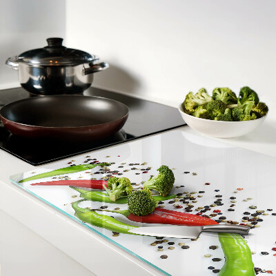 Glazen snijplanken Paprika en peper