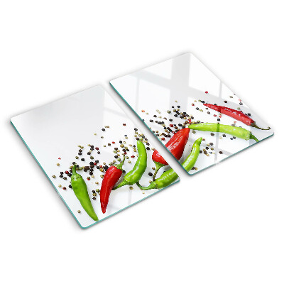 Glazen snijplanken Paprika en peper