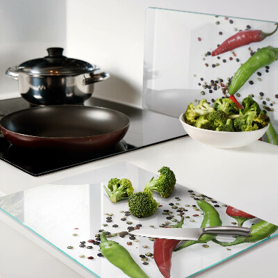 Glazen snijplanken Paprika en peper