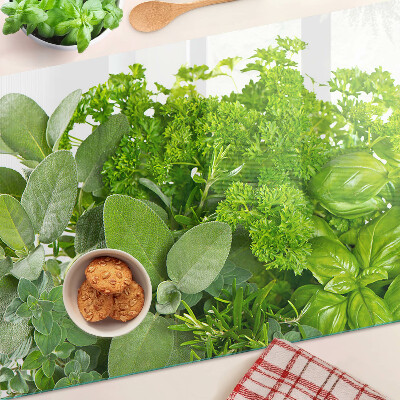 Snijplanken van glas Groene kruiden en bladeren