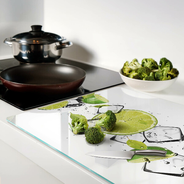 Glazen snijplanken Citroenen met ijs in water