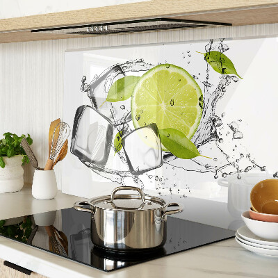 Snijplanken van glas Citroen met ijs en blaadjes