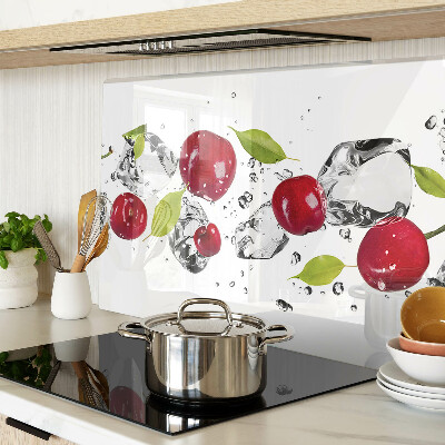 Snijplanken glas Rode appels met ijs