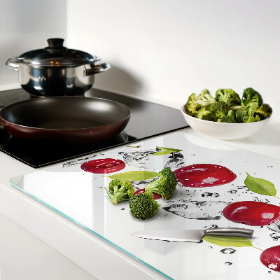 Snijplanken glas Rode appels met ijs