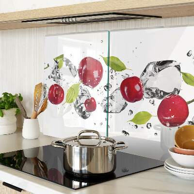 Snijplanken glas Rode appels met ijs