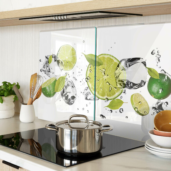 Glazen snijplanken Citroenen en ijs in water