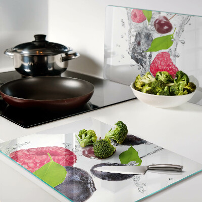 Glazen snijplanken Fruit in water