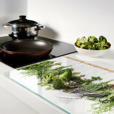 Glazen snijplanken Gedroogde kruiden aan een touwtje