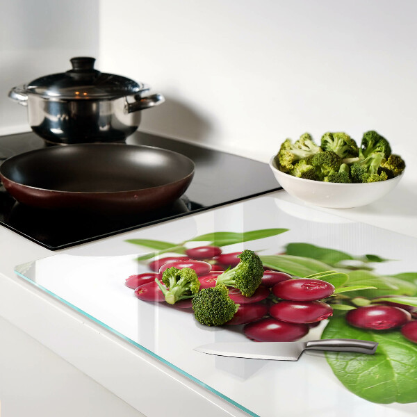 Glazen snijplanken Cranberries met bladeren