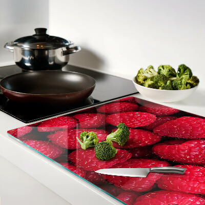 Glazen snijplanken Frambozen op de achtergrond