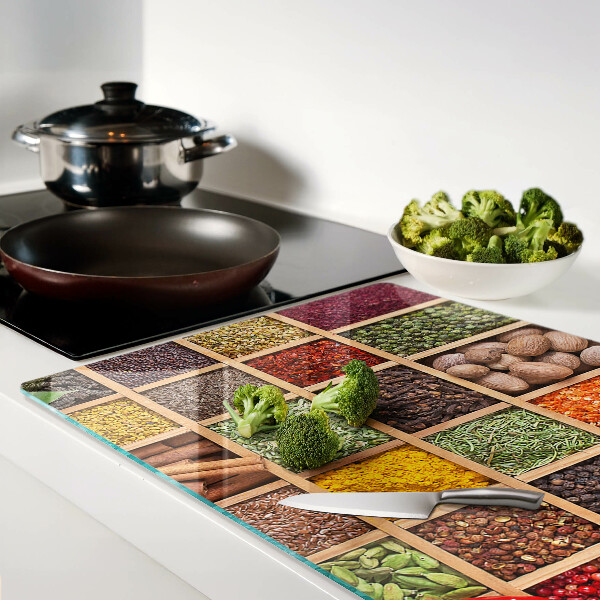 Snijplanken glas Specerijen in potjes