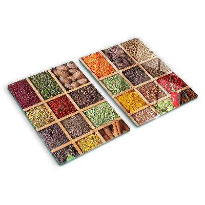 Snijplanken glas Specerijen in potjes