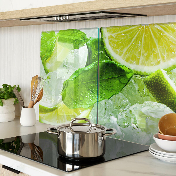 Glazen snijplanken Citroenen en muntblaadjes