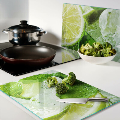 Glazen snijplanken Citroenen en muntblaadjes