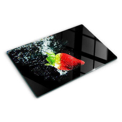 Snijplanken glas Aardbei in water