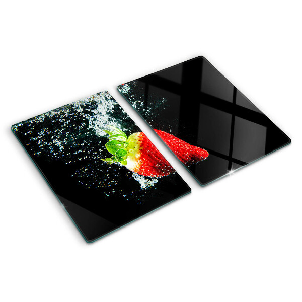 Snijplanken glas Aardbei in water