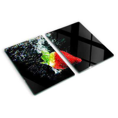 Snijplanken glas Aardbei in water