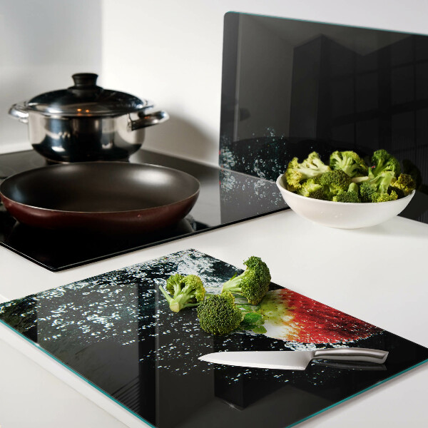 Snijplanken glas Aardbei in water