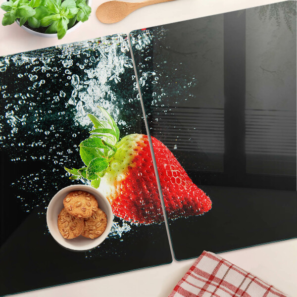 Snijplanken glas Aardbei in water