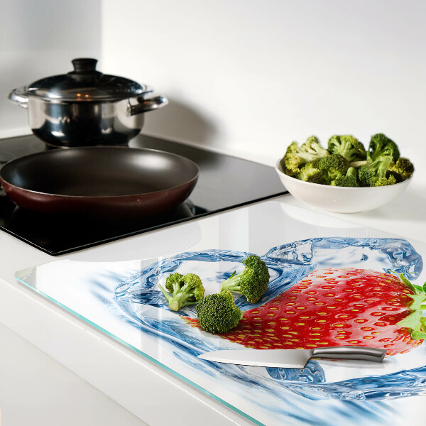 Glazen snijplanken Aardbei in ijs