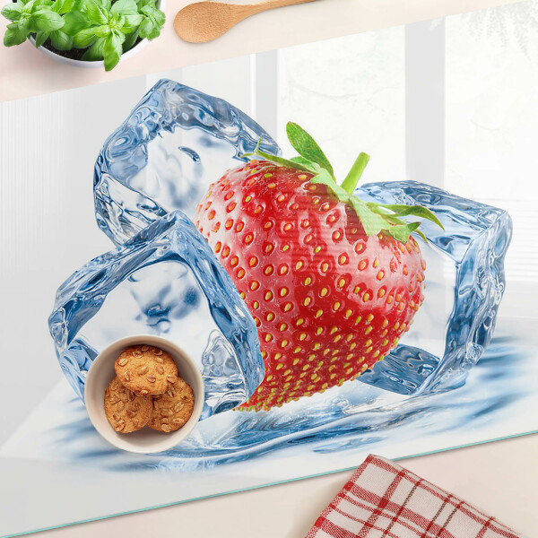 Glazen snijplanken Aardbei in ijs