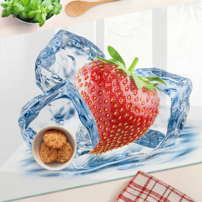 Glazen snijplanken Aardbei in ijs