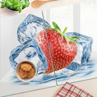 Glazen snijplanken Aardbei in ijs