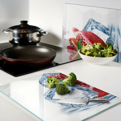 Snijplanken van glas Granaatappel in ijs