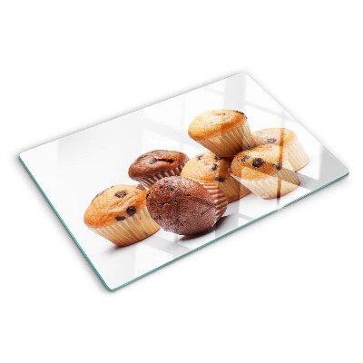 Snijplanken glas Chocolade- en vanillemuffins