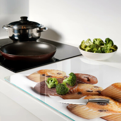 Snijplanken glas Chocolade- en vanillemuffins