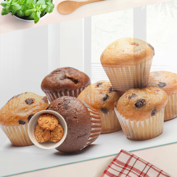 Snijplanken glas Chocolade- en vanillemuffins
