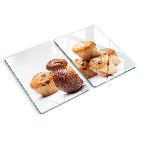 Snijplanken glas Chocolade- en vanillemuffins
