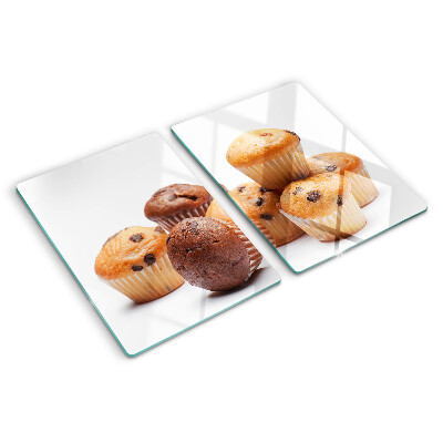 Snijplanken glas Chocolade- en vanillemuffins