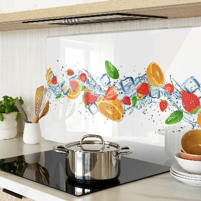 Snijplanken glas Kleurrijke vruchten en bladeren