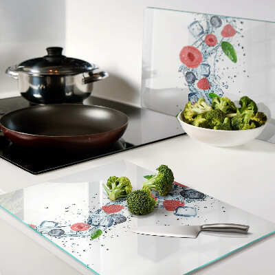 Glazen snijplanken Bloemenpatroon met bessen