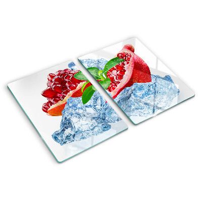 Snijplanken van glas Granaatappel en ijs